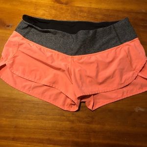 Coral Speed Up Lululemon 2.5" Shorts